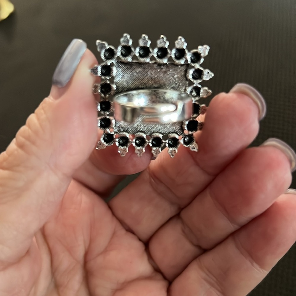 Silver Tone Adjustable Daisy Ring - image 3